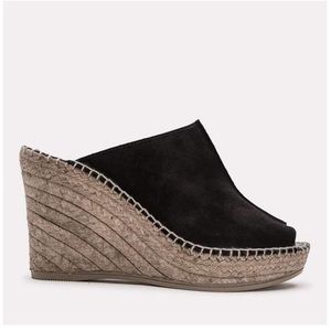 Andre Assous Black Suede Mule Espadrilles